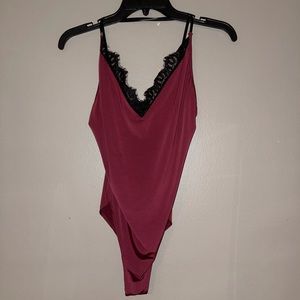 Burgundy Lace Bodysuit